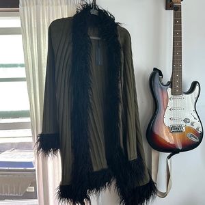faux fur cardigan duster NEW